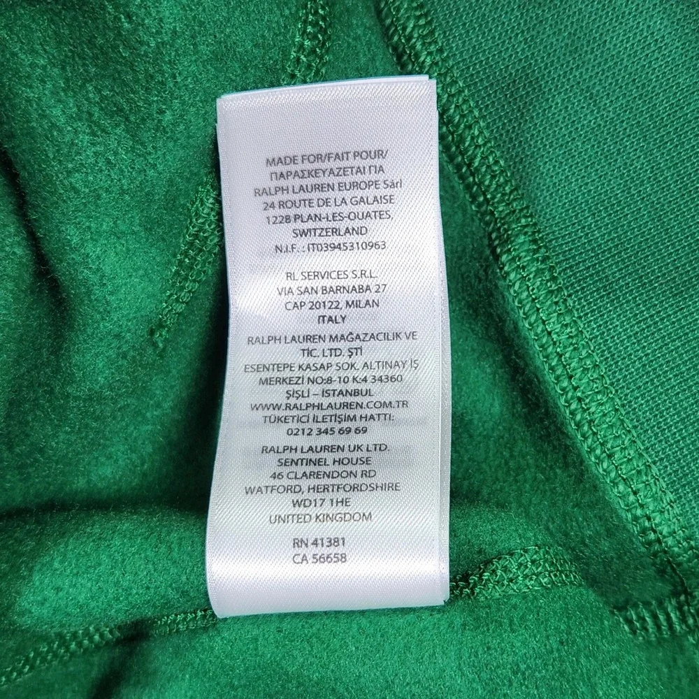 Polo Ralph Lauren Green Fleece Hoodie Mens Size L Classic Pony Logo Casual New